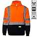 New York Hi-Viz Workwear H8311 Men's ANSI Class 3 High Visibility Class 3 Sweatshirt, Hooded Pullover, Knit Lining, Black Bottom (Orange, X-Large)