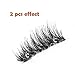 ICYCHEER Magnetic False Eyelashes, 3D Black Triple Magnetic, Ultra Thick Ultra Solf And Long For Entire Eyes, Glamorous, Natural Look, Handmade Reusable Three Magnet Eyelashes (Black) 1 Pair/4Pcs