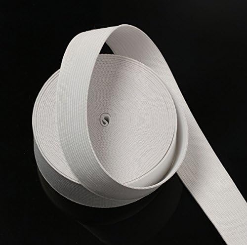 RERIVER 1-Inch Wide 5 Yards Heavy Knit Stretch Elastic(white)