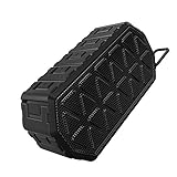 Outdoor Portable Water-proof Bluetooth Speaker, Fetta IP66 Dustproof and Shockproof Wireless Speaker Support Line-in and Hand-free Calling for Indoor and Outdoor Use (Black)