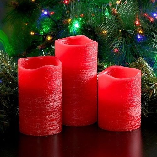 Buy FAMI Set of 3 Battery Operated De-stress Fake Wick Red Unscented ...