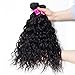 RECOOL 10A Wet and Wavy Human Hair Bundles with Closure Virgin Brazilian Hair Water Wave Hair Bundles with Closure Natural Color Real Good Quality Hair(14 16 18+12)