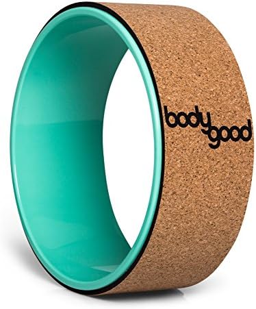 BodyGood Cork Yoga Wheel. Pro Grade, 13-inch Dharma Yoga Prop Supports up to 500 lbs. Improve Back Bends, Deepen Practice or Release Tight Muscles
