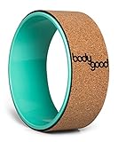 BodyGood Cork Yoga Wheel. Pro Grade, 13-inch Dharma Yoga Prop Supports up to 500 lbs. Improve Back Bends, Deepen Practice or Release Tight Muscles