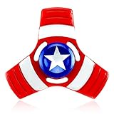 Marvel Heroes - Metal Fidget Spinner Toy Helps Focusing, Stress Reducer/Relief Perfect For Boredom EDC ADD Anxiety and Autism for Adult & Children, High Speed and Quiet Bearing (Captain America)