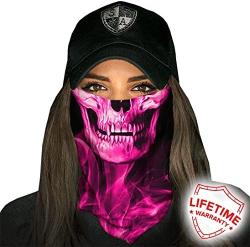 SA Fishing Face Shields * * 40 + Designs to Choose From * * Quality Multifunctional Headwear Bandana Scarf Neck Scarf Fabric & SPF 40 Face Masks by SA Company, Stealth Tech | Pink Crow