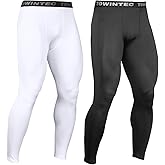 Towintec Mens Compression Pants Athletic Leggings Breathable Running Tights Workout Base Layer Bottom for Football Basketball
