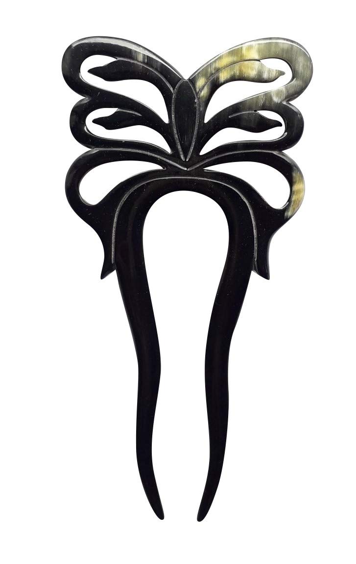 Marycrafts Butterfly Buffalo Horn Hair Fork Hair Sticks Hair Accessories for Women