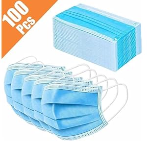 Generic Non-Woven Fabric Disposable 3 Ply Face Mask (Blue, Without Valve, Pack of 100) for Unisex, standard (3ply mask)
