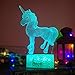 Palawell for Girls - Unicorn 3D Night Light 15 Changing Color Remote Control Unicorn Kids Room Decor Lighting - with Charger