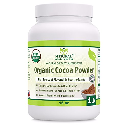 Herbal secrets usda certified organic cocoa powder 16 o…