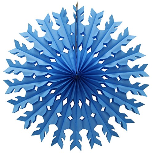 12-pack 22 Inch Tissue Paper Snowflake Decorations (Turquoise)