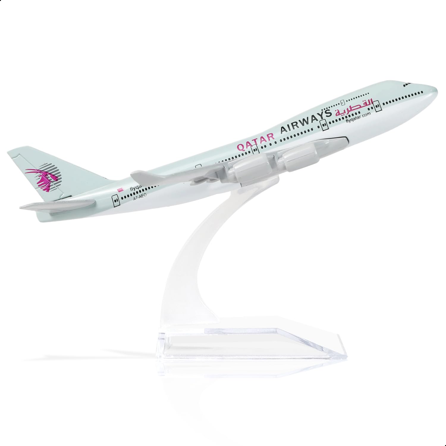 QIYUMOKE 1/400 Qatar 747 Alloy Plane Model Kits -747 Diecast Metal Airplane Model with Stand (6 inches Long) Airways Boeing Model Plane Gifts for Aviation Enthusiasts, Desktop Display Decorations — image 1