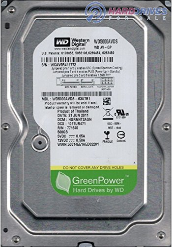 WD AV-GP 500 GB AV Hard Drive: 3.5 Inch, SATA II, 32 MB Cache (WD5000AVDS) (Old Model)