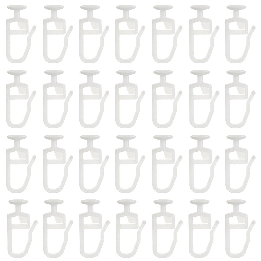 JTgugu Pack of 200 Curtain Gliders with 8,3mm Head Folding Glider White Plastic Curtain Rail Track Glider Hooks for Curtain Rails Track Type Window Door Shower Drapery