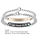 GAGAFEEL His Hers Matching Set Titanium Stainless Steel His Queen Her King Couple Bracelet 2 pcs with Gift Box
