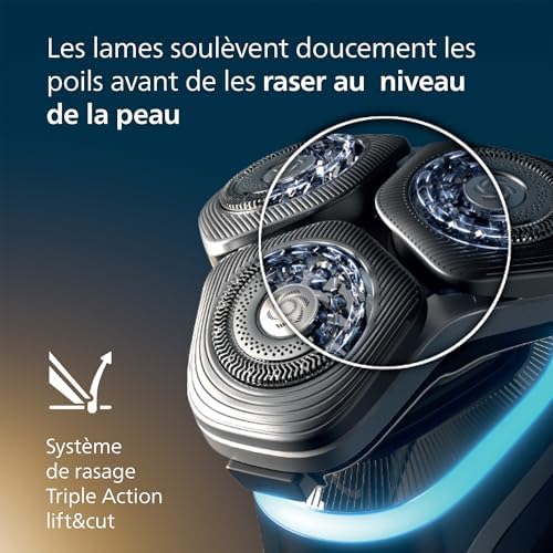 Rasoir i9000 Prestige, Rasoir électrique sec et humide, avec technologie Skin IQ, système Triple Lift & Cut, lames rotatives à 360° SteelPrecision, dosette à nettoyage rapide, modèle XP9202/30