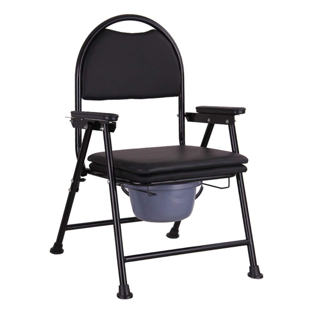 B07dl7816t 黒い折りたたみ式トイレシート付きトイレ椅子アンチスリップ耐久性のある丈夫なバスシャワースツール高齢者 妊婦 障害者トイレチェア最大80kg ポータブルトイレ 期間限定送料無料