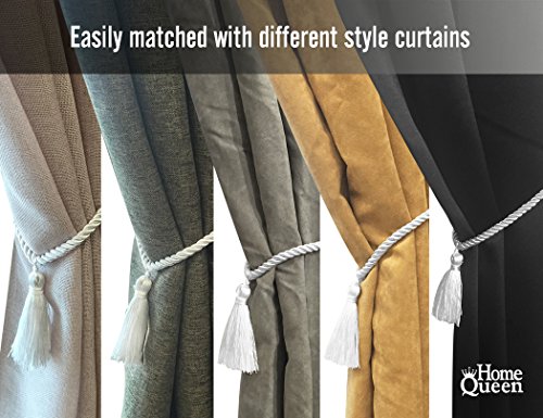 image for Home Queen Decorative Tassel Rope Tie Backs for Window Curtain, Hand K
