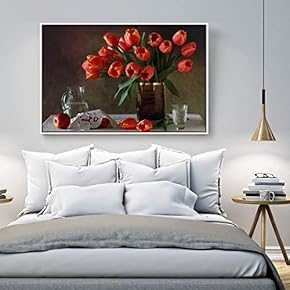 Floating Framed Canvas Wall Art for Living Room, Bedroom Still Life Canvas Prints for Home Decoration Ready to Hang - 16x24 inches