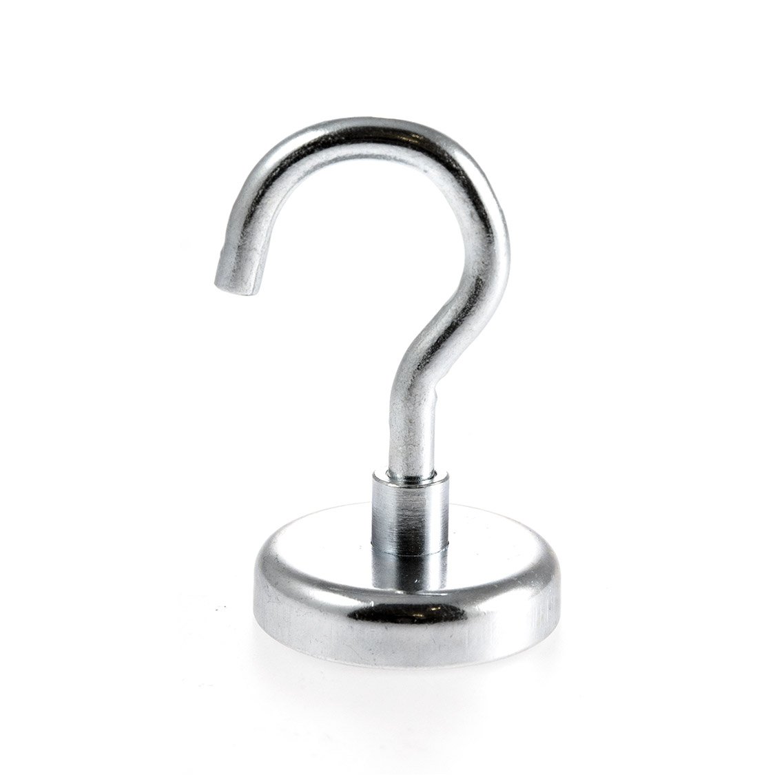 Magnetastico® | 1 Piece Neodymium N35 Hook Magnet 48 mm Ø | Holding Force 81.0 kilograms | 1 zinc Coated Ultra Strong Neodymium Magnetic Hook | Clamping Magnet & Pot Magnet with Hook