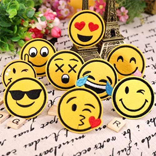 Diy Craft Supplies - 28pcs Cloth Emoji Expression Round Smiley Face Sticker Garment Diy Decoration Fun 7 Expressions - Kids Adults Supplies Craft Craft Supplies Accessory Dental Smiley Face Dec