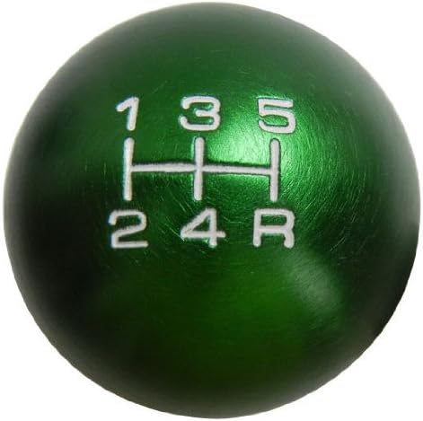 VMS RACING 10x1.25mm Thread 5 Speed Round Ball Type-R Shift Knob in Green Billet Aluminum for Mazda 3 Miata MX3 MX5 MX6 Eunos Protégé 5 323 626 Mazdaspeed JDM