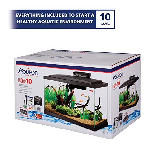 Aqueon Aquarium Fish Tank Starter Kit with LED Lighting 10 Gallon Fish