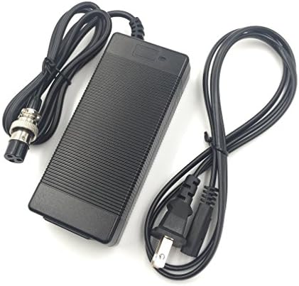 Jnenconn 36V Battery Charger Output 42v 2a Scooter Hover Board Charger 3-Prong inline 12mm 0.41inch Connector