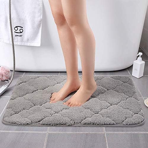 Amazon Com 30x20 Inch Bathroom Rugs 100 Mirco Polyester Accent Rugs Easy Clean Super Thick And Soft Perfect Absorbant Non Slip Machine Washable Bath Mat Grey Kitchen Dining