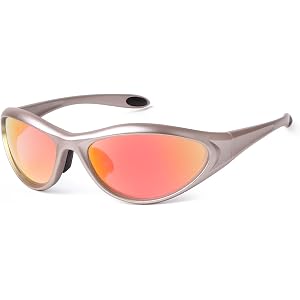 ADE WU Trendy Y2K Rave Sunglasses Wrap Around Sporty Sun Glasses Goggles | Wraparound Shield Shades, Lightweight ,Anti Slip ,