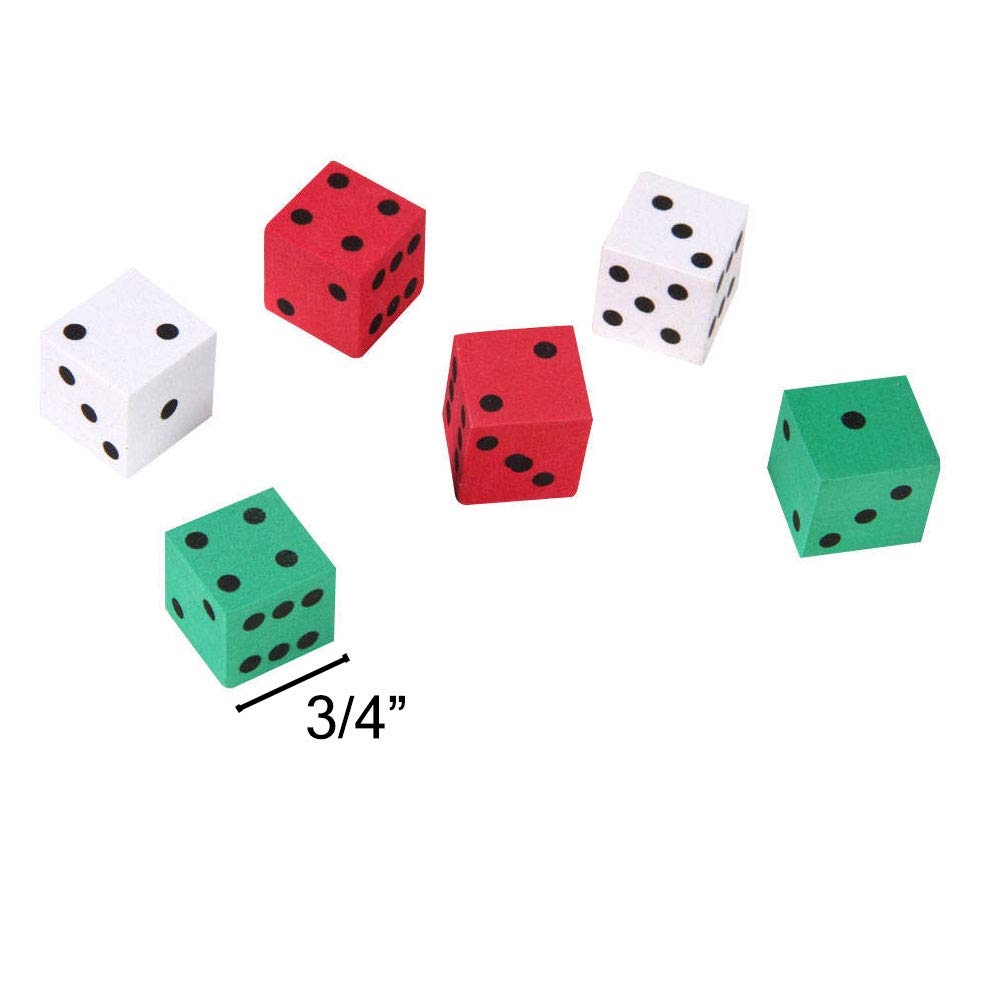 hand2mind Manipulite 3 Color Dot Dice, 5/8