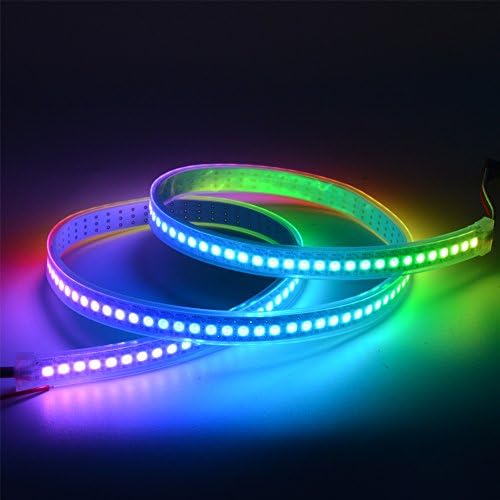 isharestrip 1.6FT 0.5M WS2812B 72 Pixels 5050 RGB SMD WS2812B Individual Addressable Full Color WS2811 Digital LED Strip IP67 Waterproof White PCB 5V