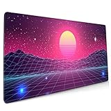 Long Mousepad (35.5x15.8in) Synthwave Sunset