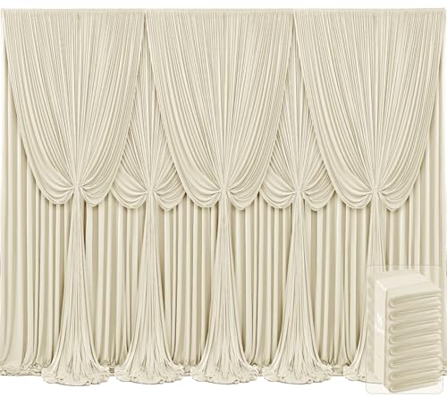 Hintergrundvorhänge für Hochzeit, Party, faltenfrei, beige, Vorhangvorhänge, Stoffdekorationen, Fotohintergrund, Tuch für Babyparty, Fotografie, Bühne