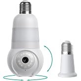 Luna Light Bulb Security Camera Wireless Outdoor Indoor, 2K 360&deg; Pan Tilt | Color Night Vision, Spotlight, 2.4&amp;5GHz Wi-Fi, Porch Light Camera for Home Security, Not for Verizon Cellular Wi-Fi 6 Routers