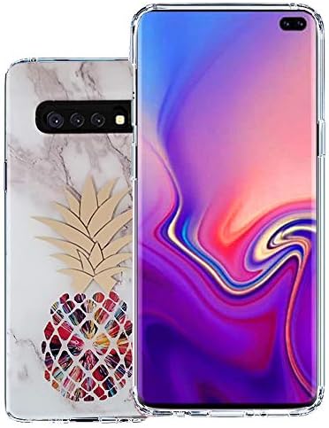 GDTOGRT Galaxy S10 Plus Case, Cute Marble Design Slim Shock-Absorption Hard Thin Armor for Girls Women Men Clear TPU Bumper Hybrid Cover Compatible with Samsung Galaxy S10 Plus 6.4" - Big Pineapple