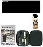 AGI DVD Pistols Armorer's Course Walther PPK/S and FEG PA63 Pistols + Ultimate Arms Gear Gunsmith Cleaning Gun Mat + 17pc Pistol Cleaning Kit Brushes Swab Tips and Patches + Gun Cleaner Spray
