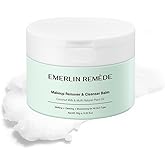 Emerlin Remède Makeup Remover & Cleanser Balm with Coconut Milk & Multi Natrual Plant Oil for Melting, Cleaning And Moisturizing For All Skin Type