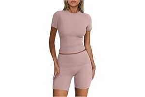 Ruziyoog Womens 2 Piece Lounge Sets Casual Summer Workout Short Matching Clothing Sets Going Out Two Piece Outfits Yoga Gym