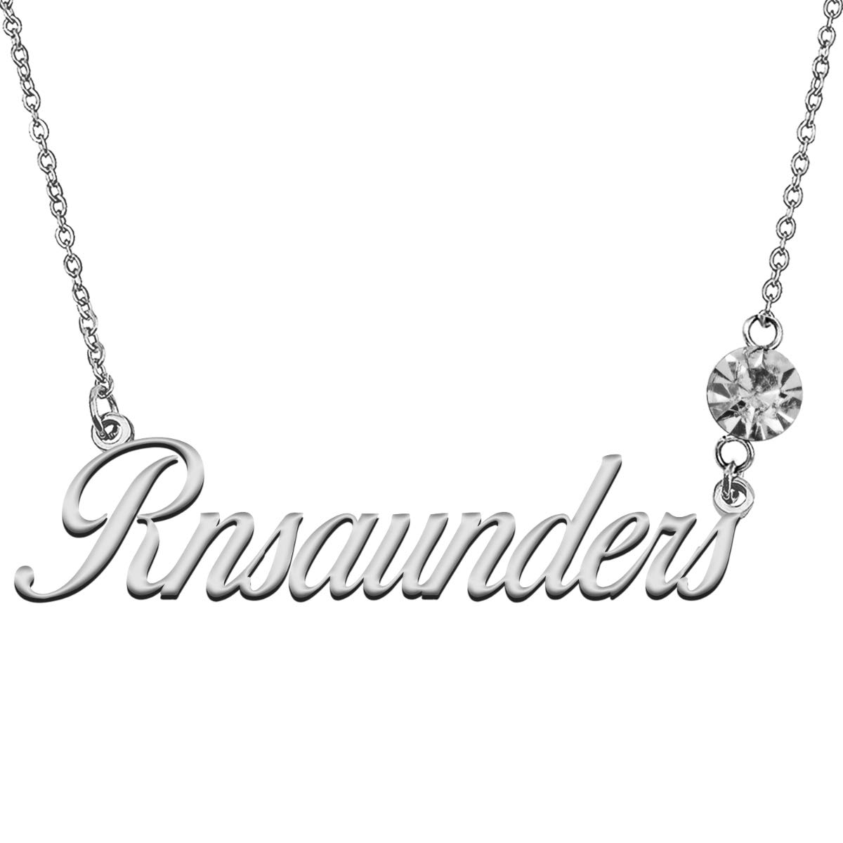 LikeFun Custom My Name Necklace with Birthstone
