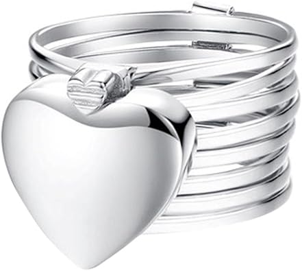 Mamum Versenkbare Anello Swing Arm Band Versenkbare Anello Bracciale Cambiamento Bracciale Amore Cuore Rughe Magico Gioielli Argento 54 5 Mm 17 3 Mm Amazon It Gioielli