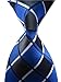 Allbebe Men's Classic Checks Light Blue Jacquard Woven Silk Tie Necktie (one size, blue&black)