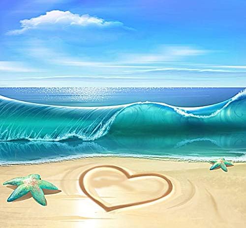 Adults' Paint by Number Kits for Full Drill DIY 5D Diamond Painting,Crystal Rhinestone Diamond Embroidery Pictures Arts Craft for Home Wall Decor,Love The Beach