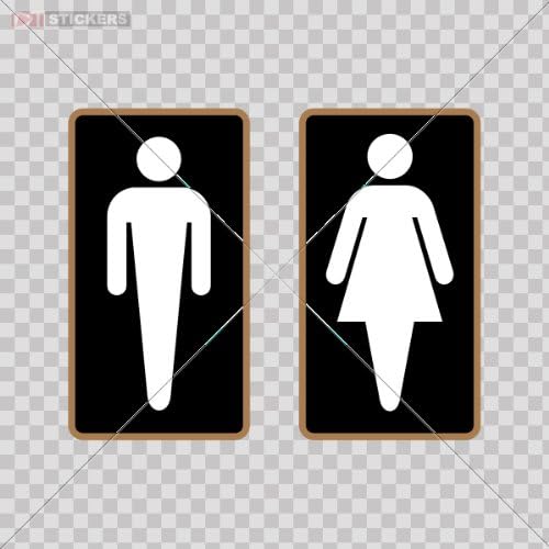 Stickers Decals Toilet Sing Doors Restroom Bathroom Ladies Room Store Restaurant Wall Art Decor Size: 5 X 2.8 Inches Vinyl color print