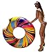 Cooluli Gigantic Rainbow Swirl Donut Pool Float - Fun for All Ages, 51-Inches