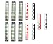 XINGYHENG 12pcs (6 Set) 600V 15A 12 Positions Double Row Screw Terminal Strip and 400V 15A 12 Positions Red/Black Pre-Insulated Terminal Barrier Strip