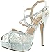Bridal Wedding Formal Evening Party Strap Peep Toe Lace Glitter Sandal VICE-93