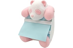 RhyNSky Animal Panda Sticky Note Dispenser Pop up Notes Holder for Desk Home Office School Accessories, 3x3 In, Pink & White, C26