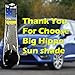 Windshield Sun Shade, Car Window Shade as Bonus by Big Hippo Keep Vehicle Cool Protect Your Car from Sun Heat & Glare Best UV Ray Visor Protector (Size: 55.16